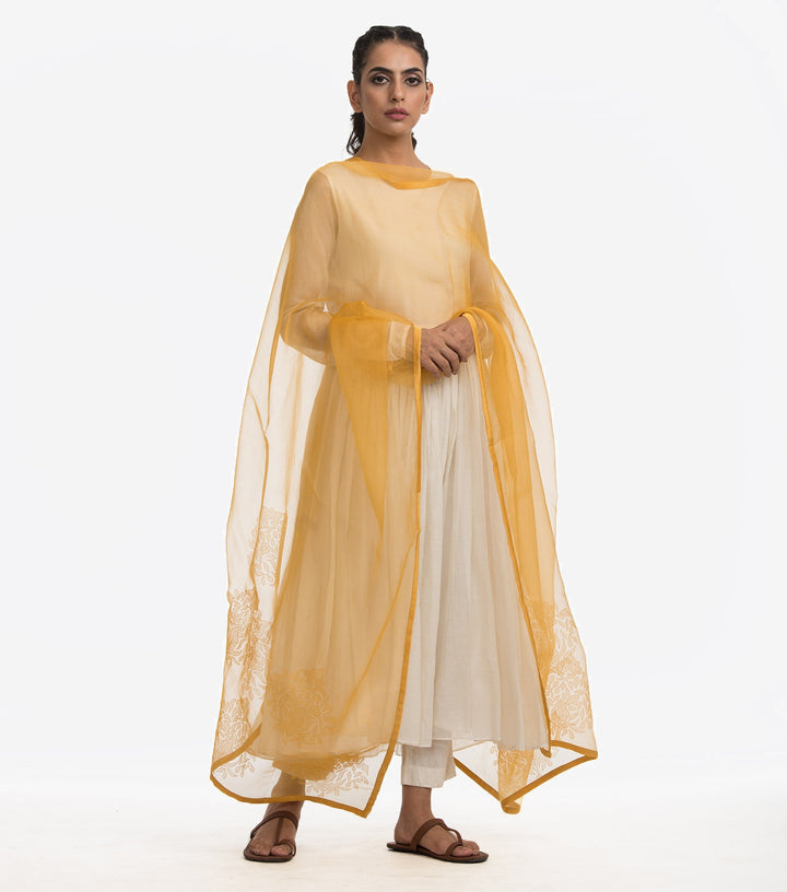 Yellow Organza Dupatta