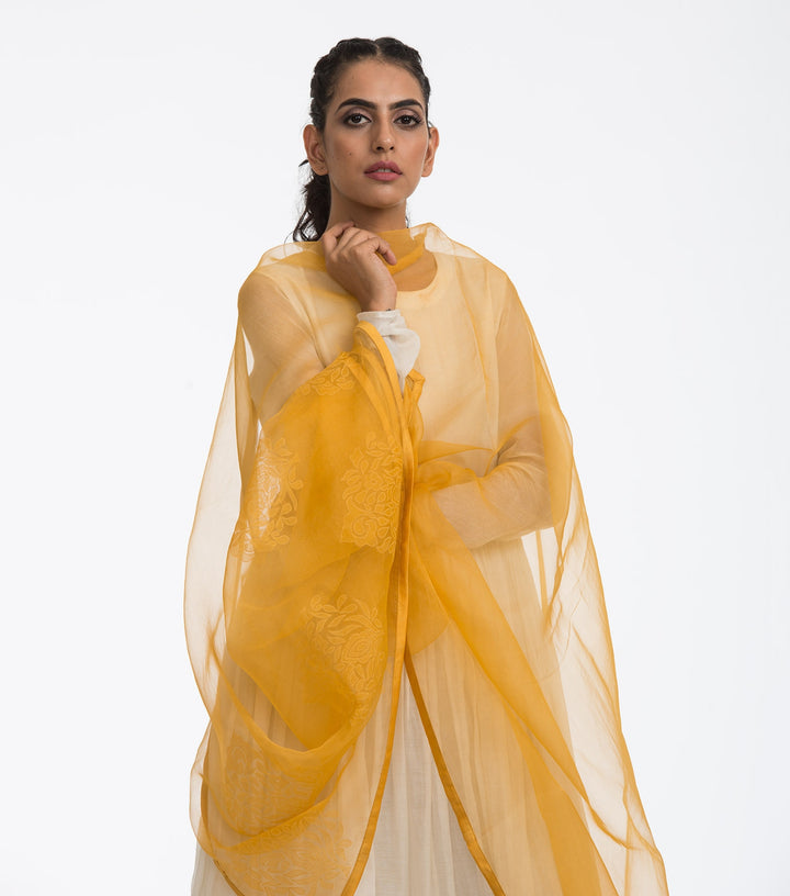 Yellow Organza Dupatta