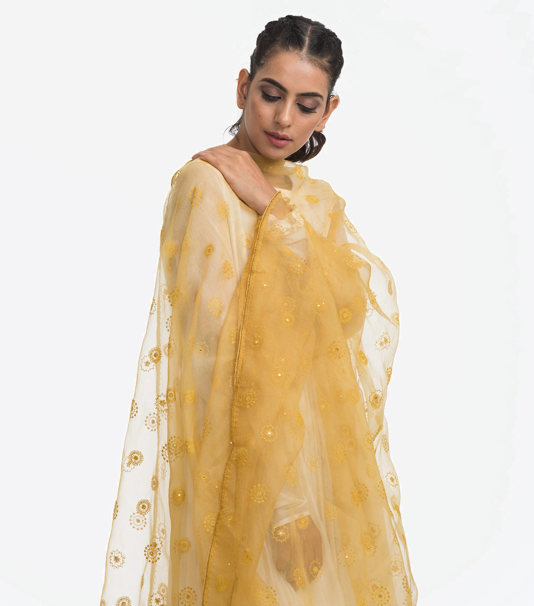 Yellow Organza Dupatta