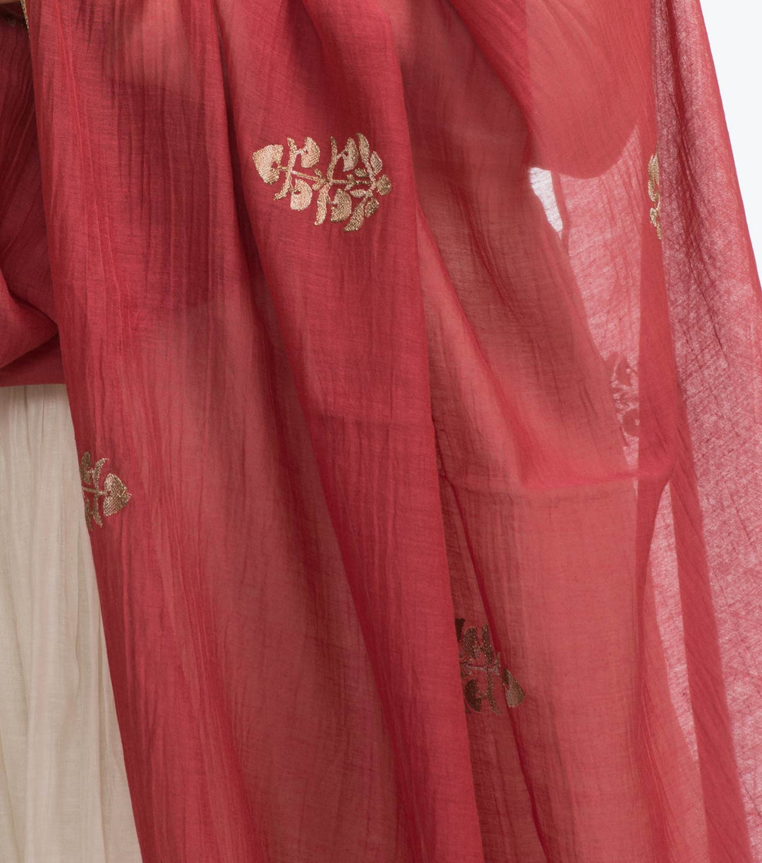 Maroon Chanderi Dupatta