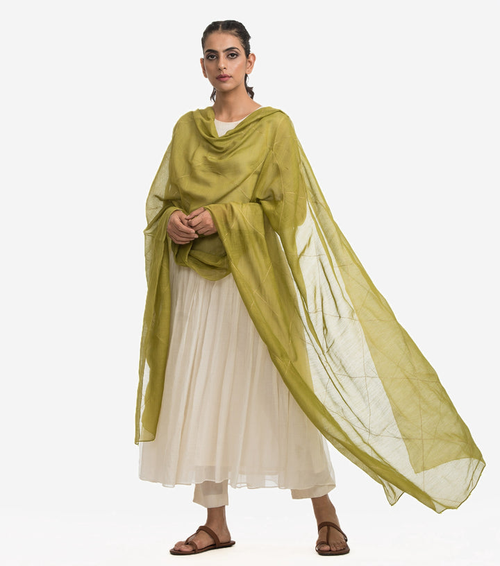 Green chanderi dupatta