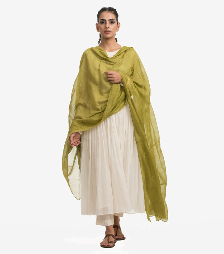 Green chanderi dupatta