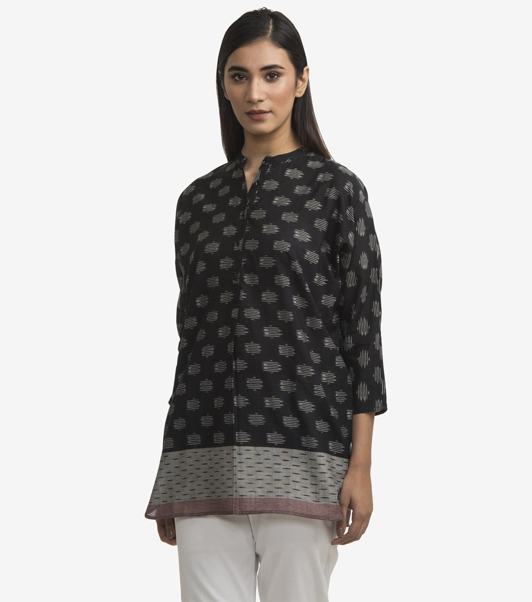 Black cotton Ikat top