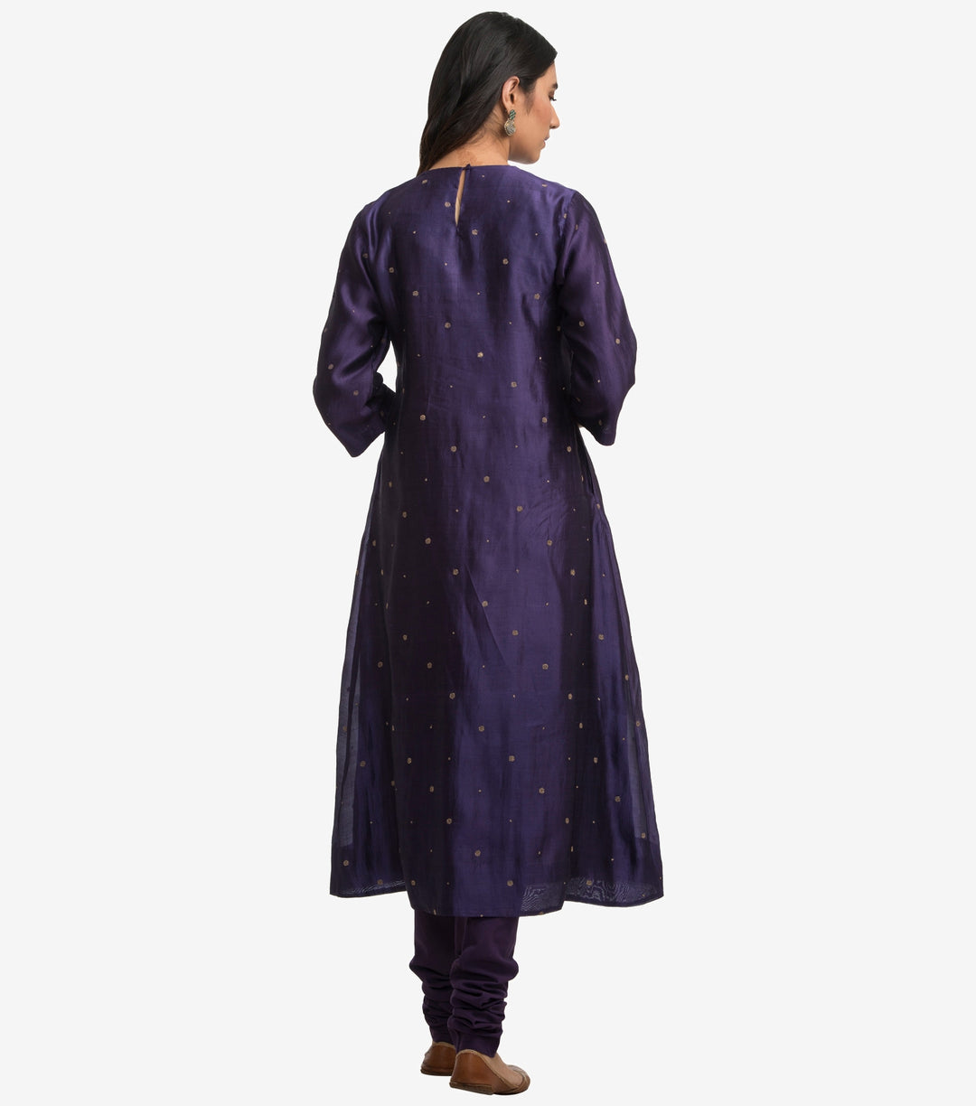 Purple Dupion Silk Kurta & Cotton Churidaar Set