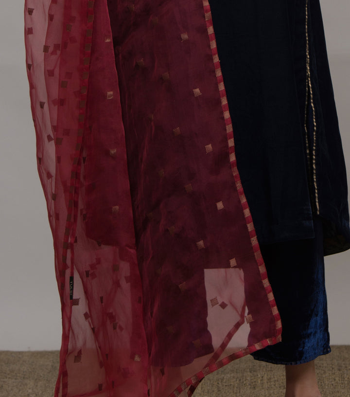 Red Organza Dupatta