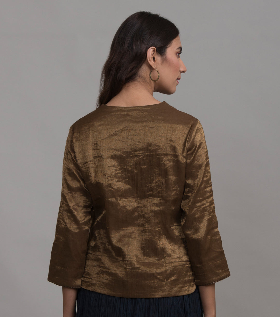 Copper tissue blouse