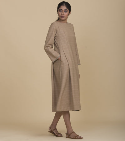 Beige Wool Long Dress