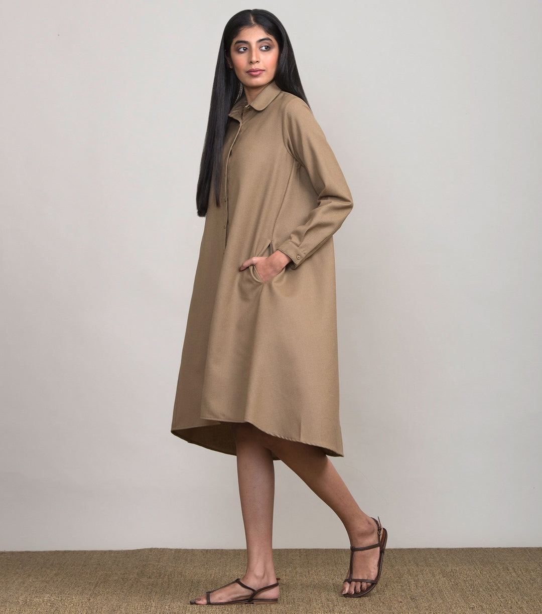 Beige Wool Dress