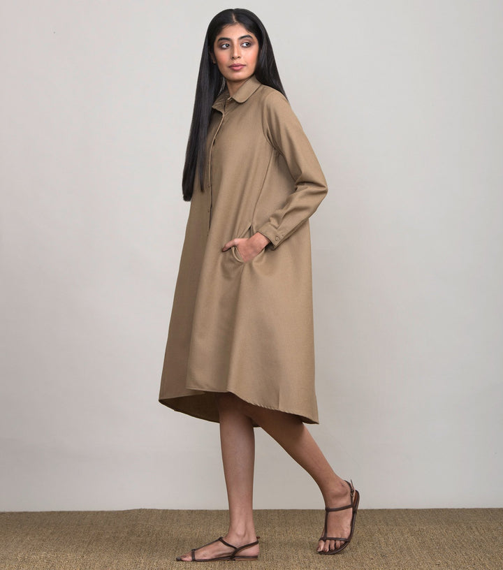 Beige Wool Dress