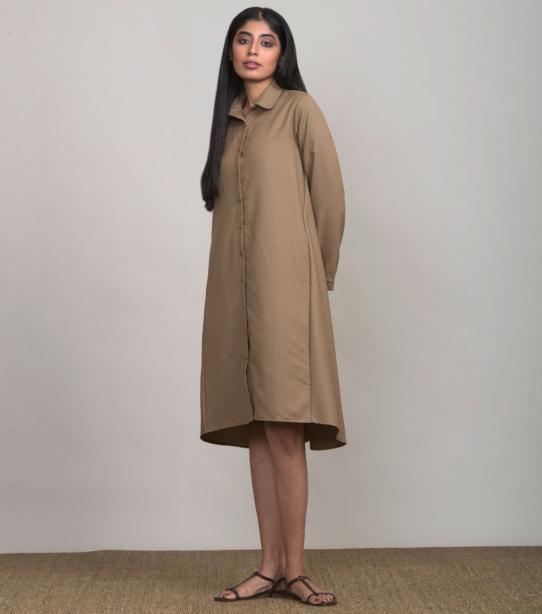 Beige Wool Dress