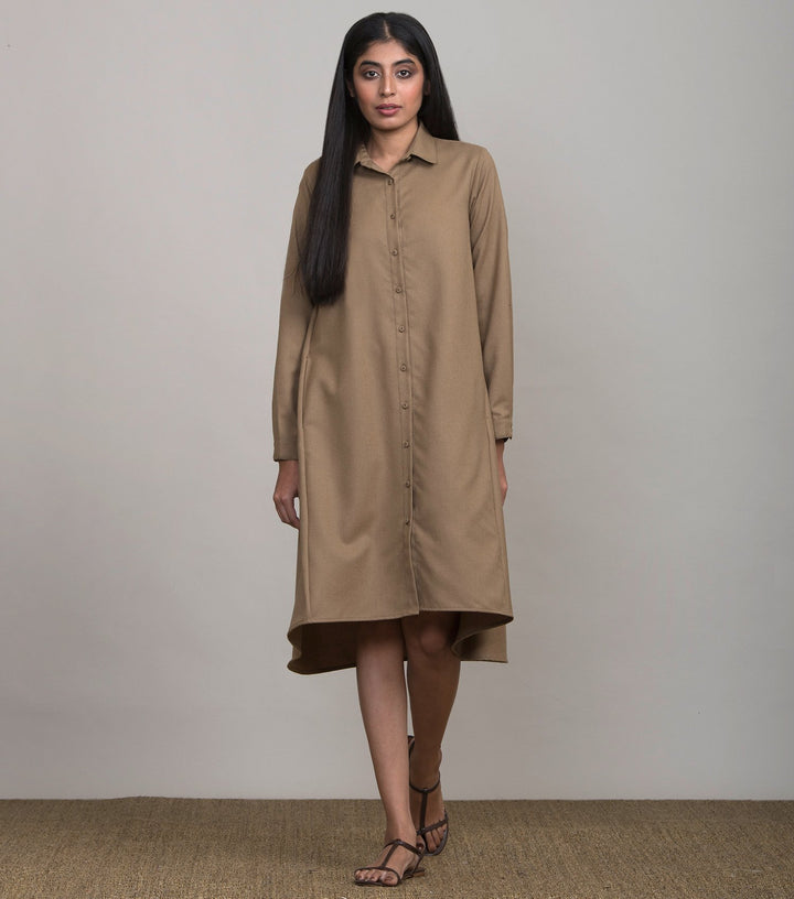 Beige Wool Dress