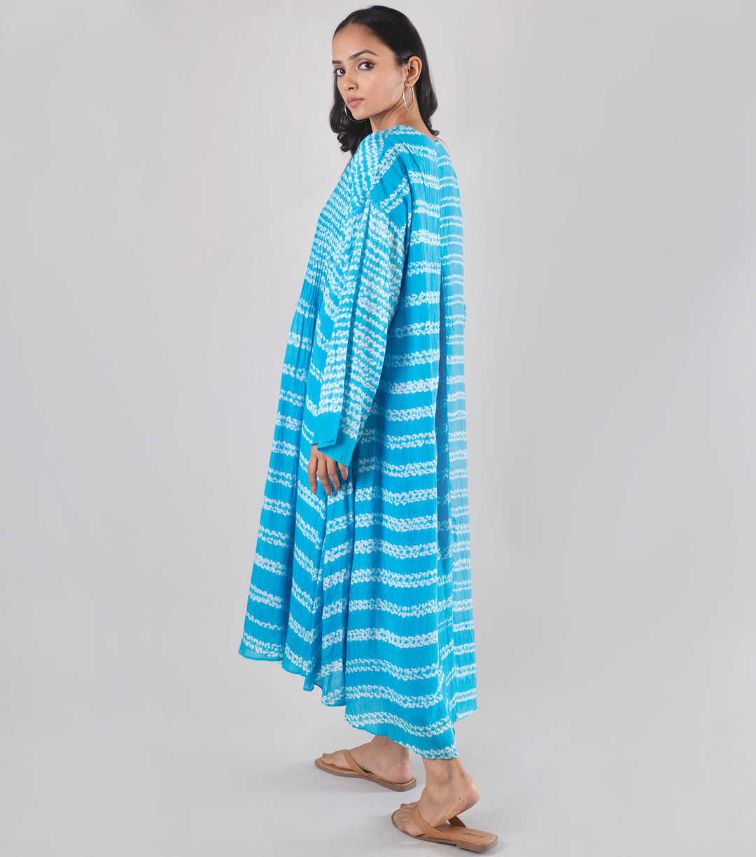 Blue Shibori Dye Viscose Kaftan