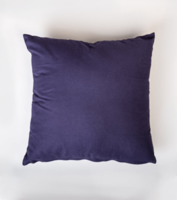 Purple Embroidered Cotton Cushion Cover