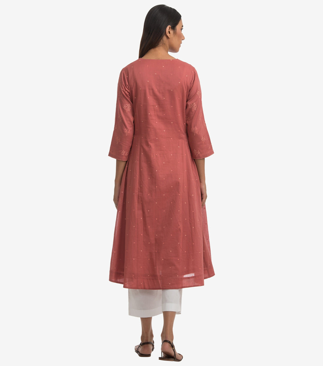 Peach Cotton Silk Kurta