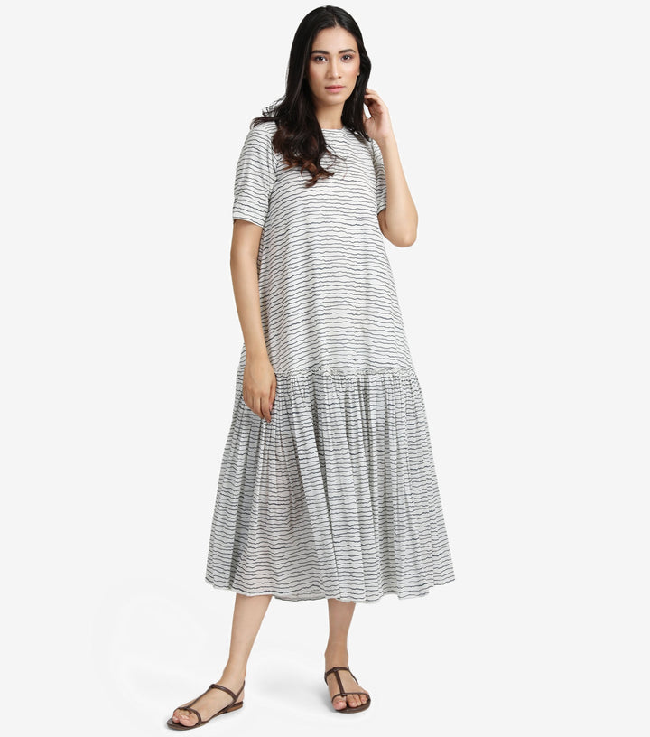 White flared cotton dress