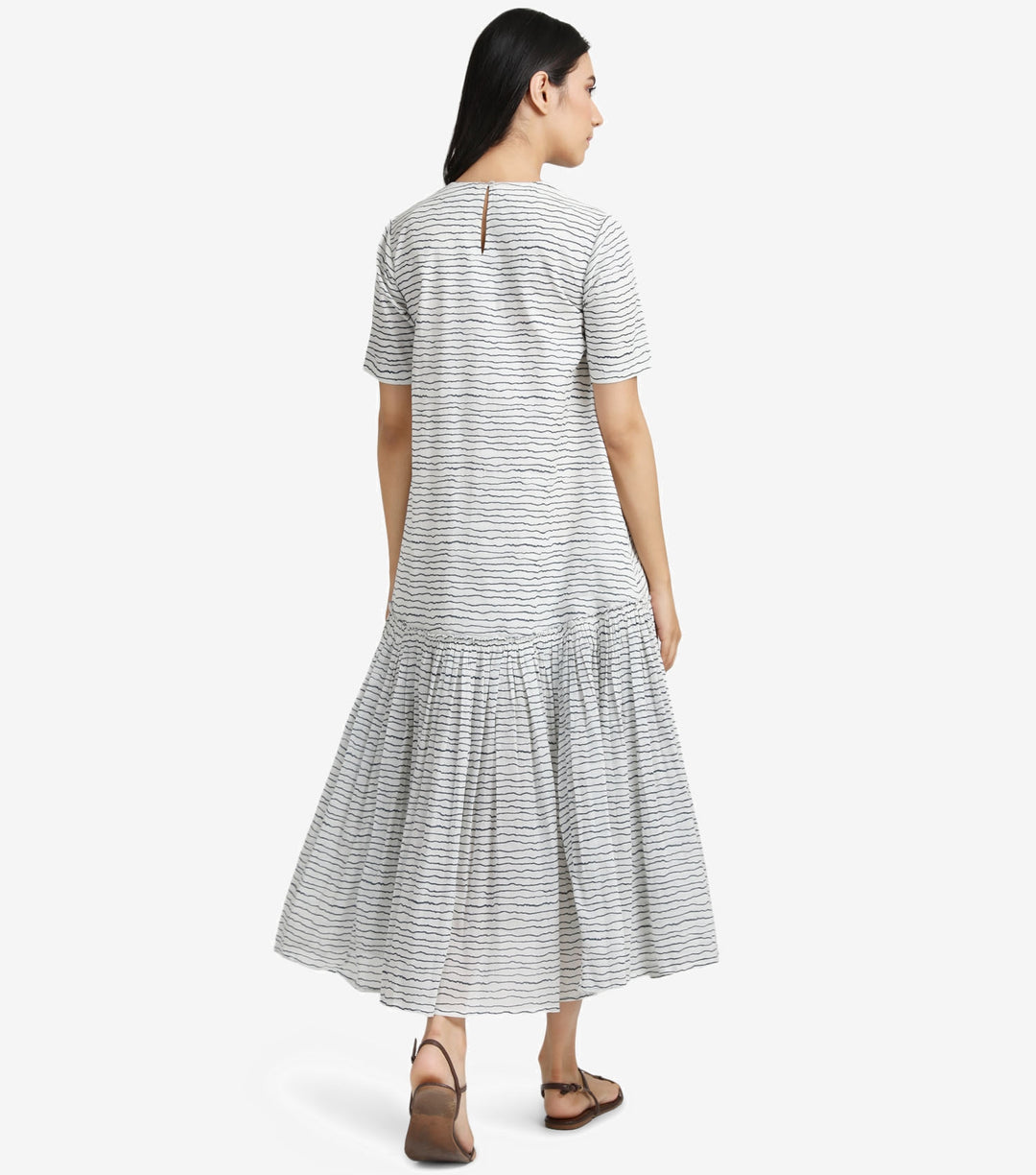 White flared cotton dress