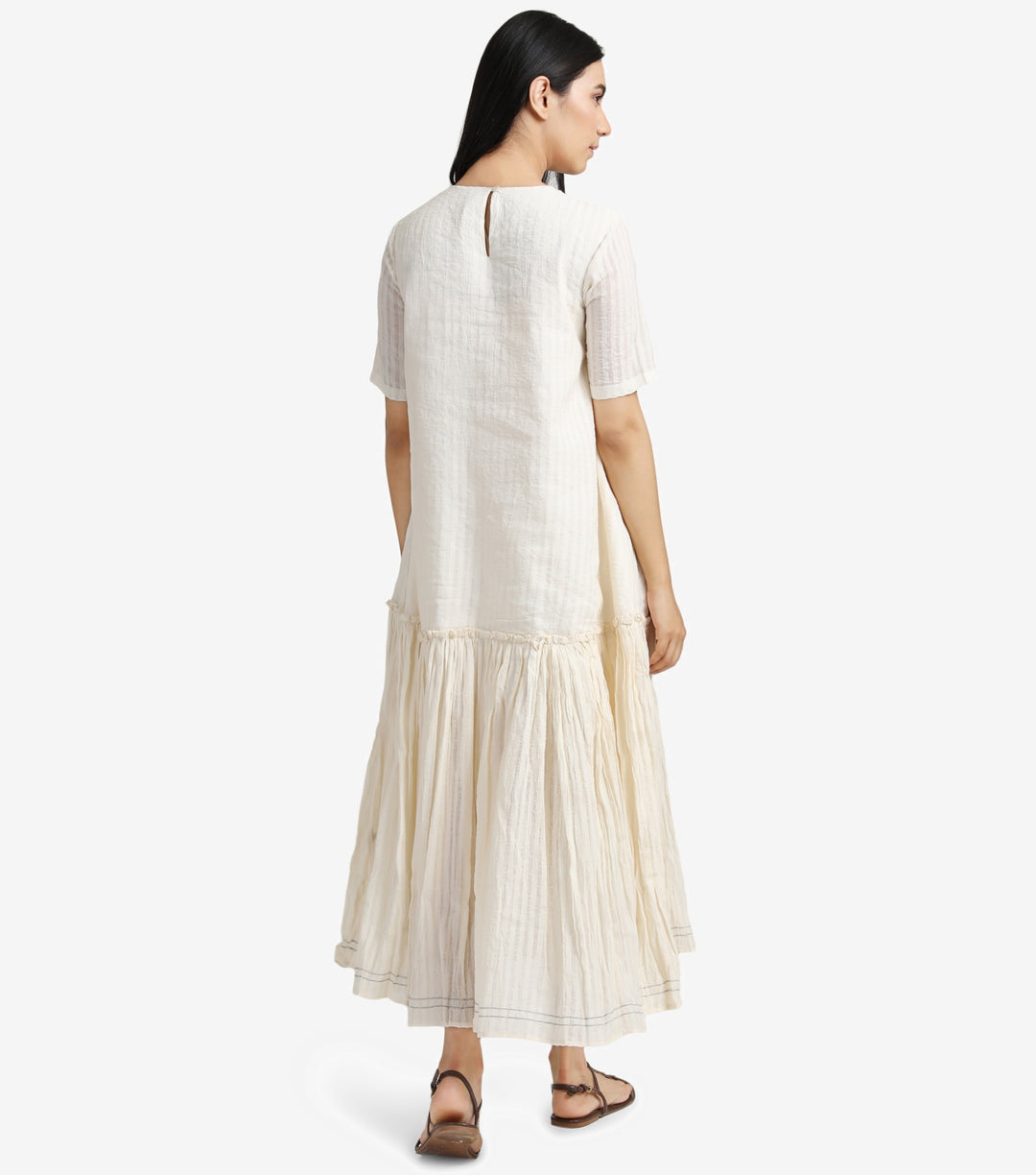 Natural flared cotton dress