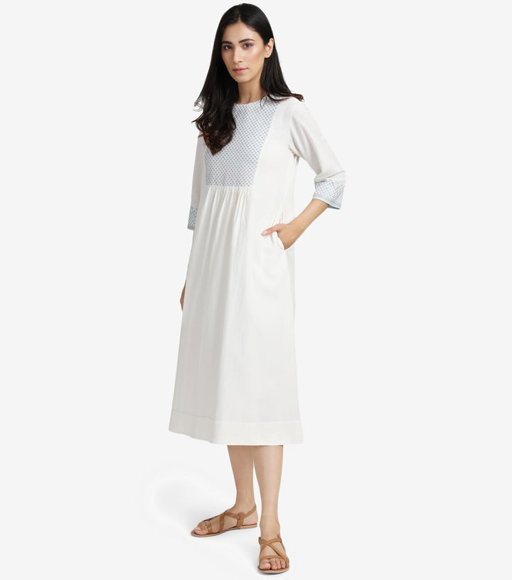 Natural viscose linen dress