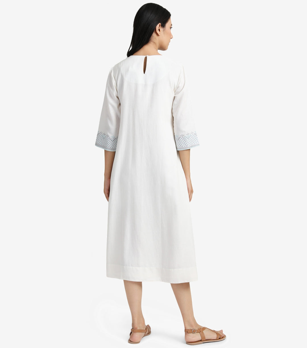 Natural viscose linen dress