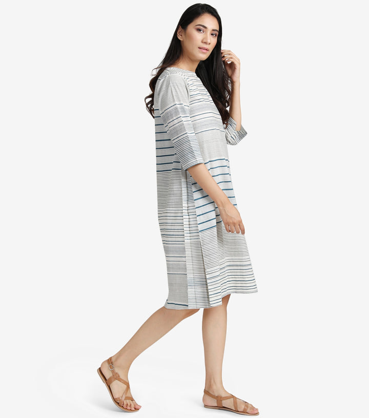 Natural striped cotton Dress