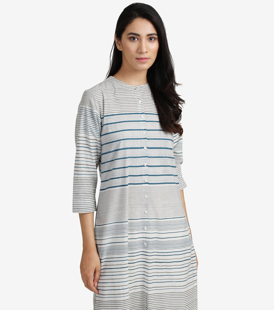 Natural Striped Cotton kurta