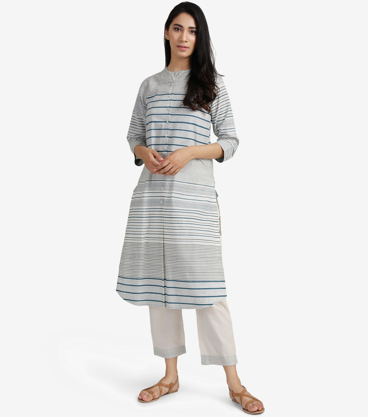 Natural Striped Cotton kurta