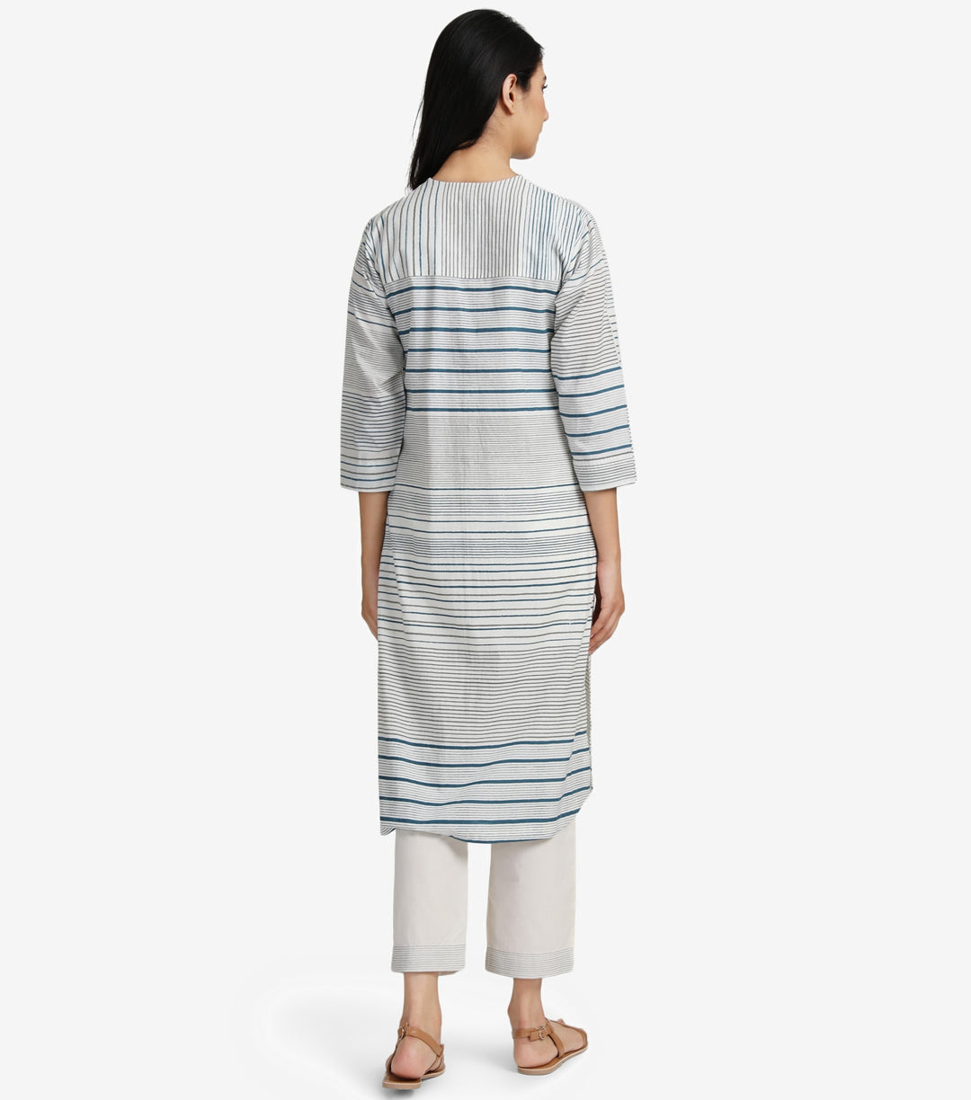 Natural Striped Cotton kurta