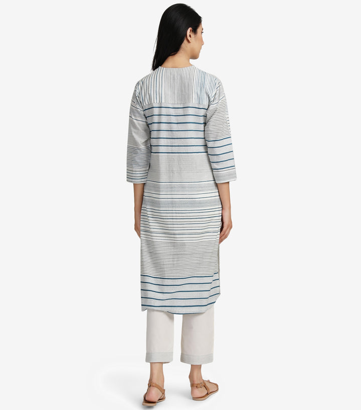 Natural Striped Cotton kurta