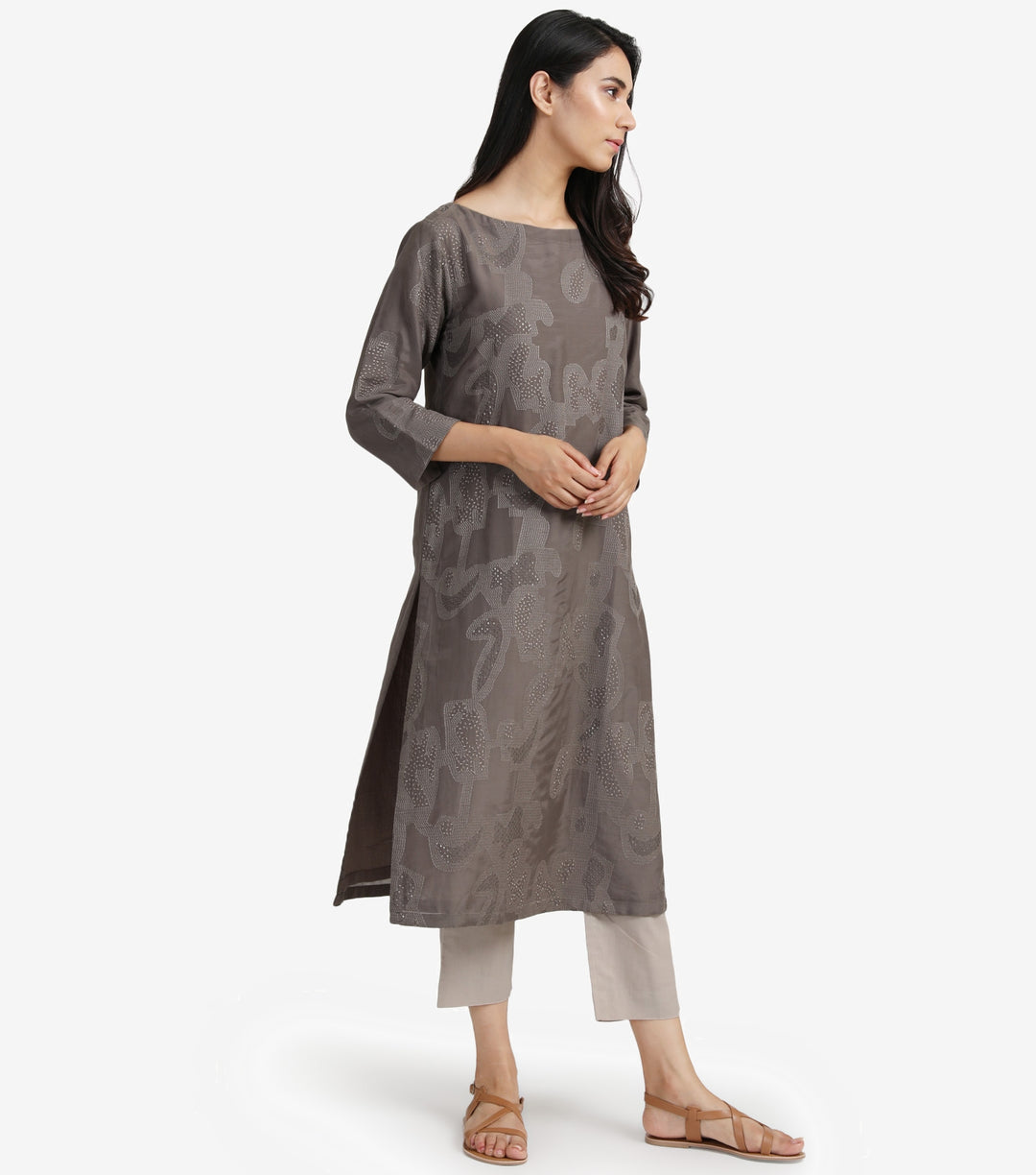 Veg embroidered silk cotton kurta