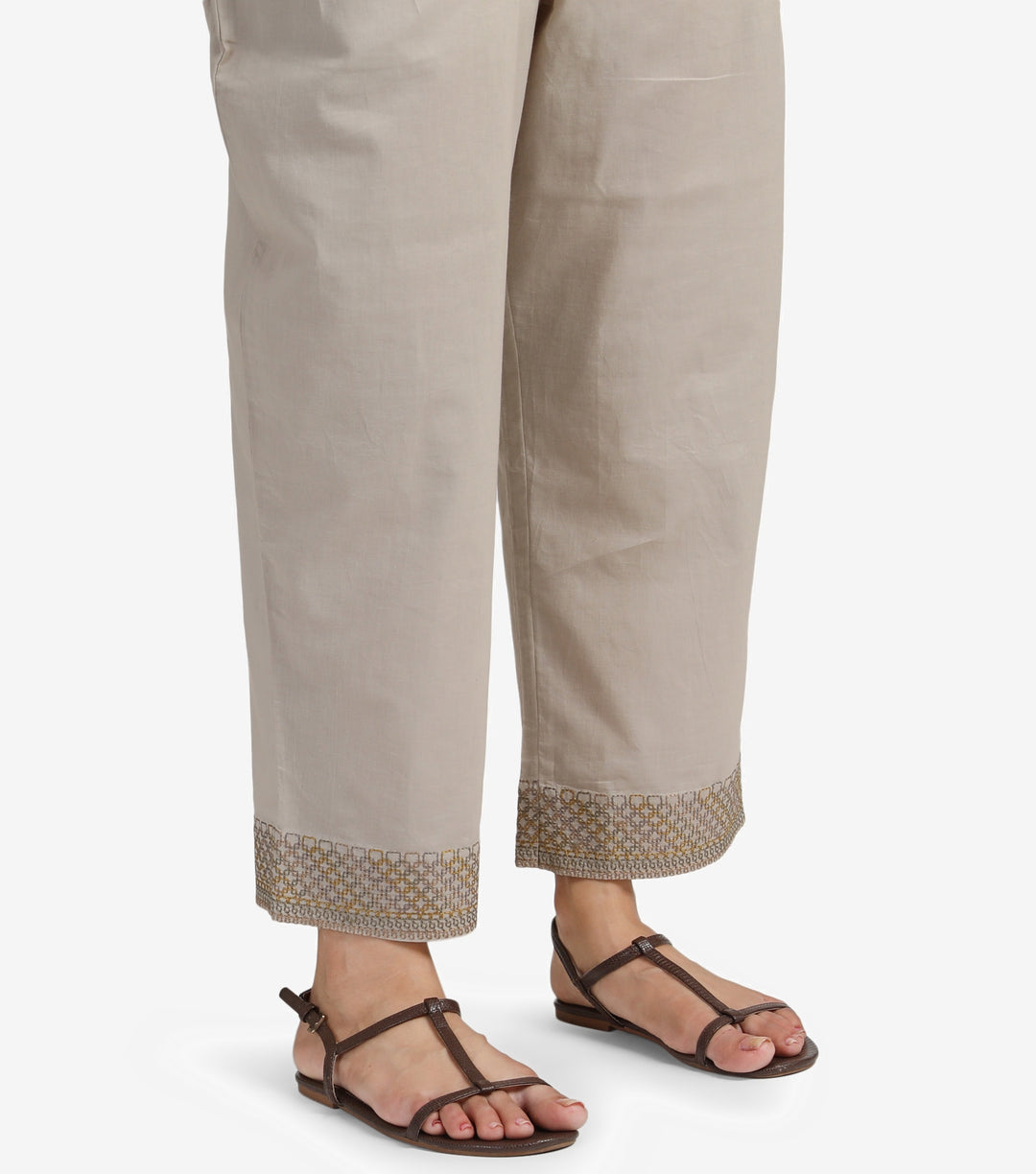 Beige Cotton Kurta & Pants Set