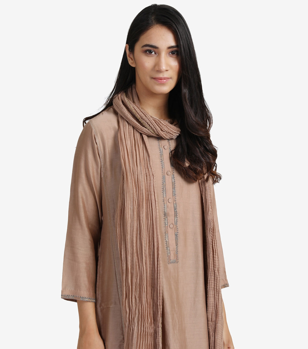 Bronze Cotton Silk Suit Set