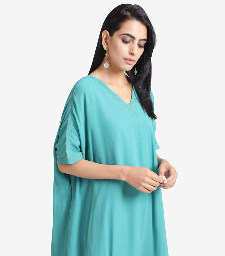 Sea-green georgette kaftan