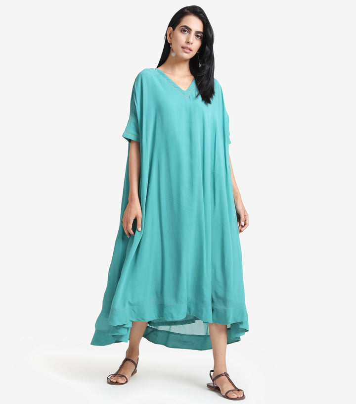 Sea-green georgette kaftan