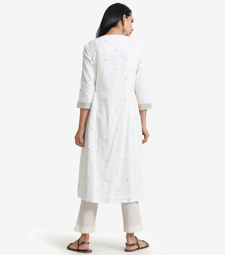 Natural cotton embroidered kurta