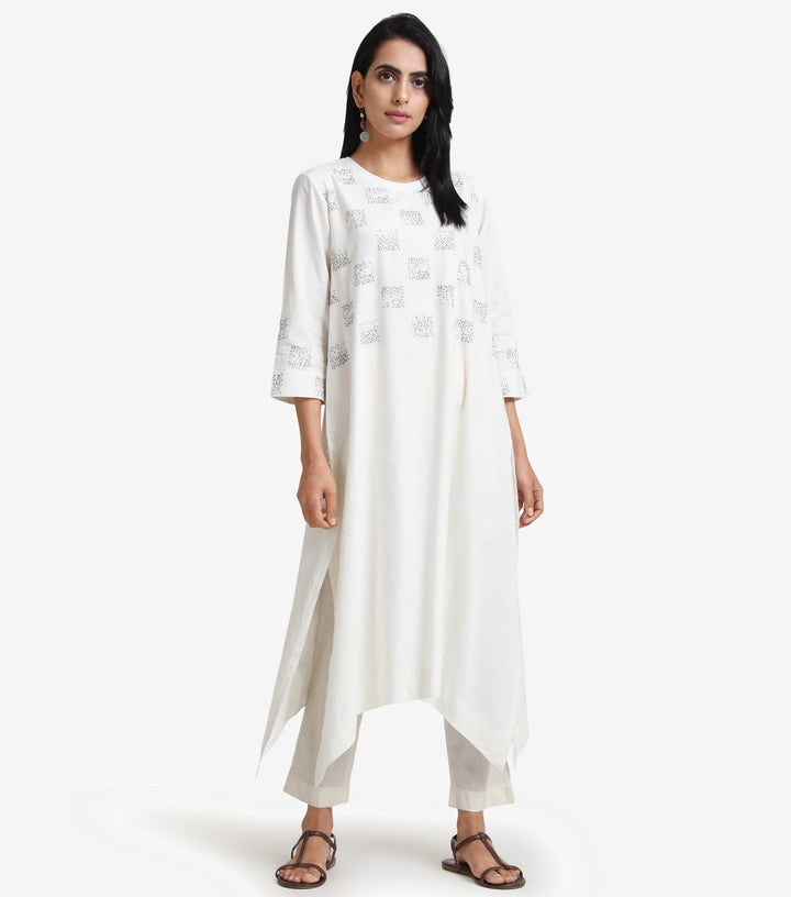 Natural Cotton Asymmetrical Kurta