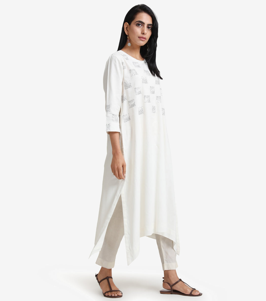 Natural Cotton Asymmetrical Kurta