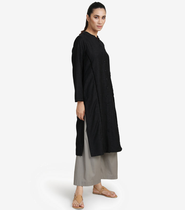 Black wool cape