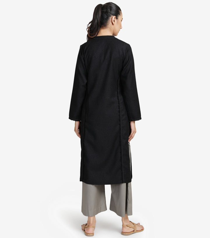 Black wool cape