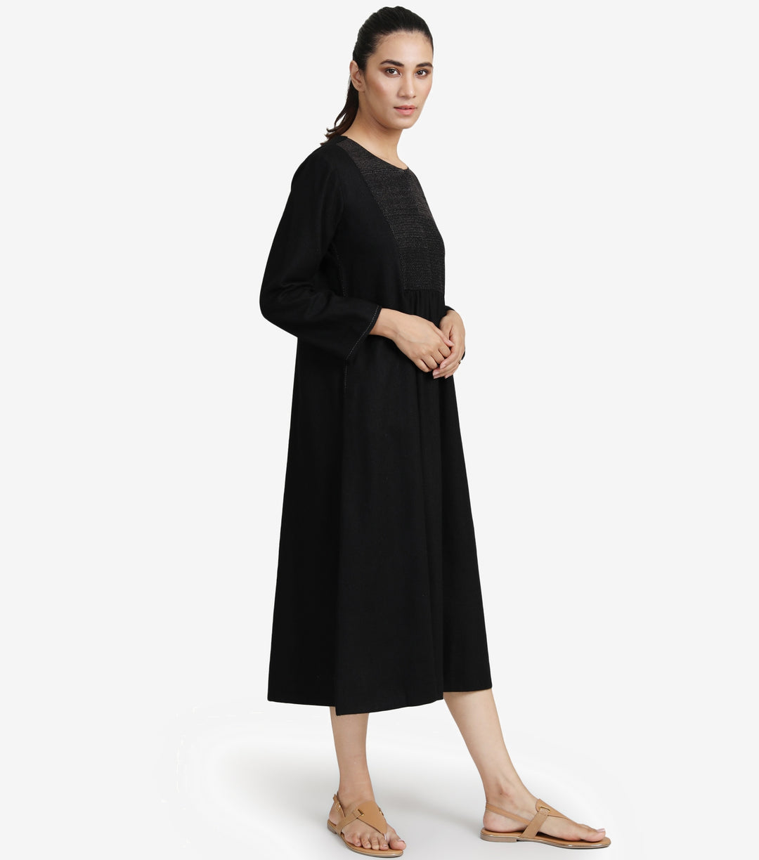 Black wool dress