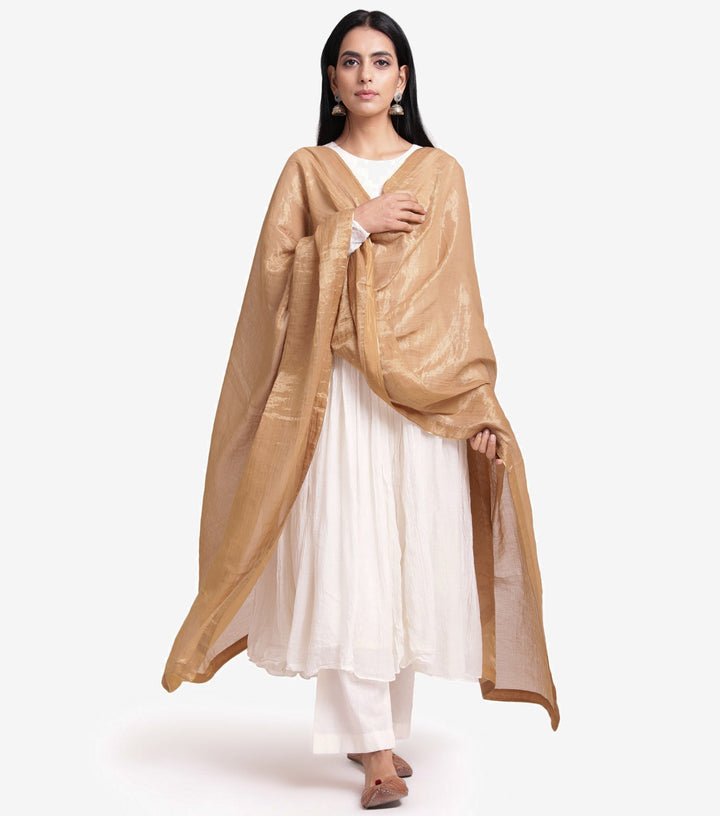 Gold solid dupatta