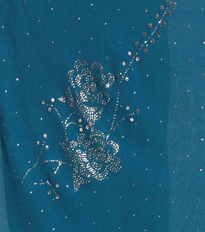 Blue chiffon mukaish dupatta