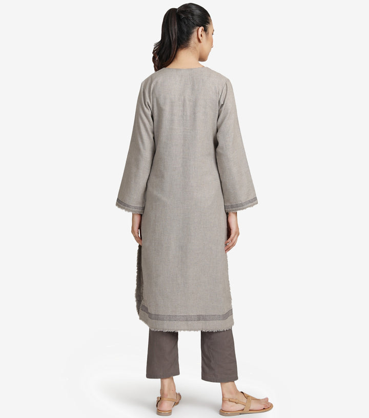 Beige wool kurta