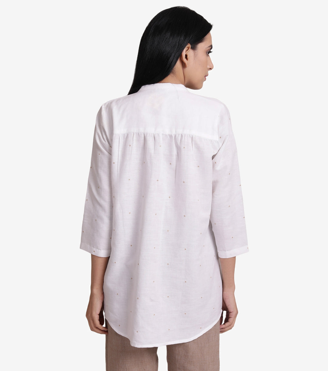 White linen embroidered shirt