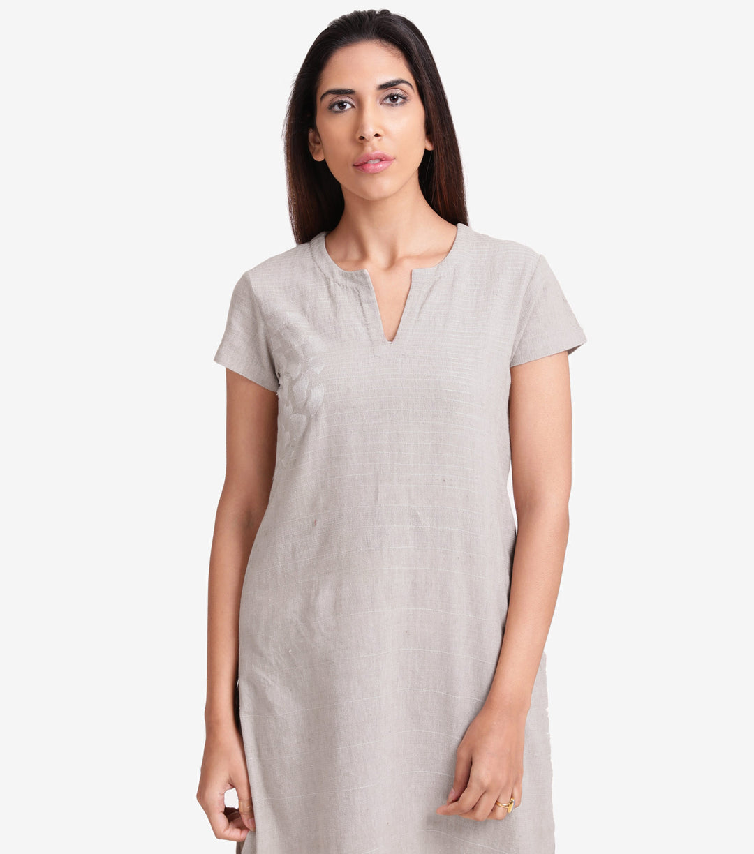 Beige khadi kurta