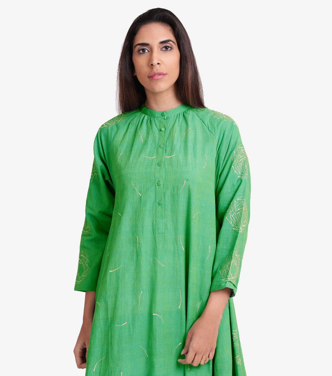 Green Embroidered Dress