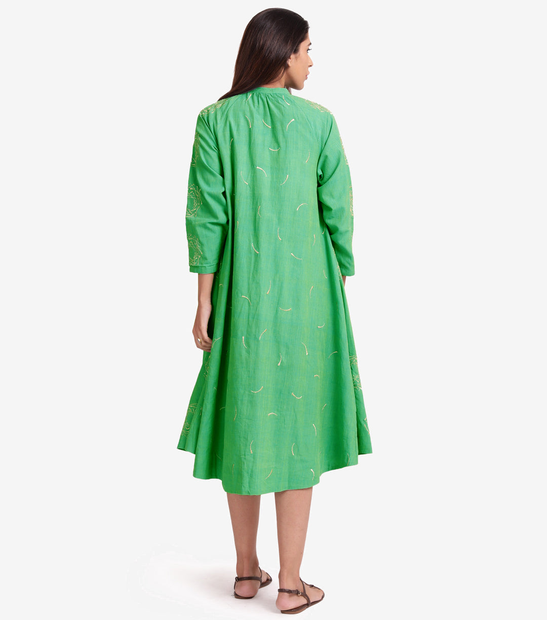 Green Embroidered Dress