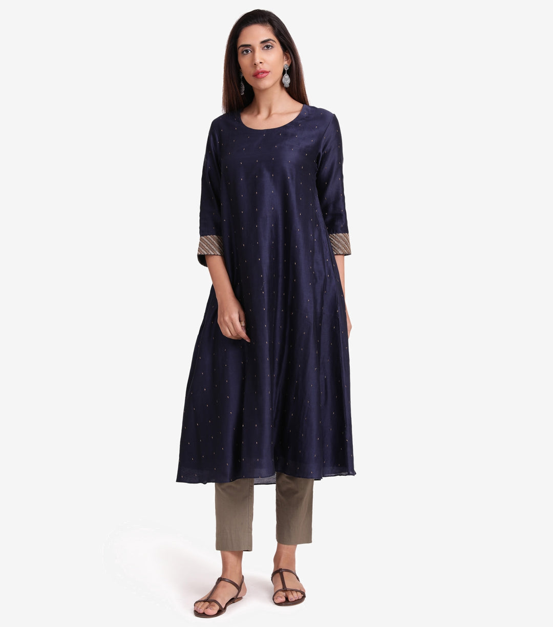 Navy chanderi kurta