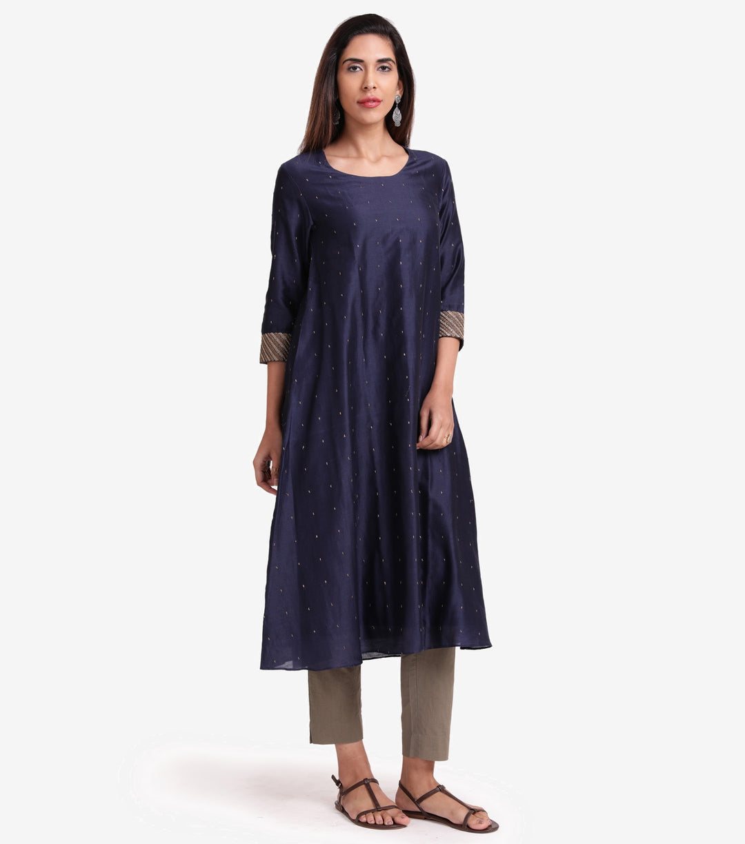 Navy chanderi kurta