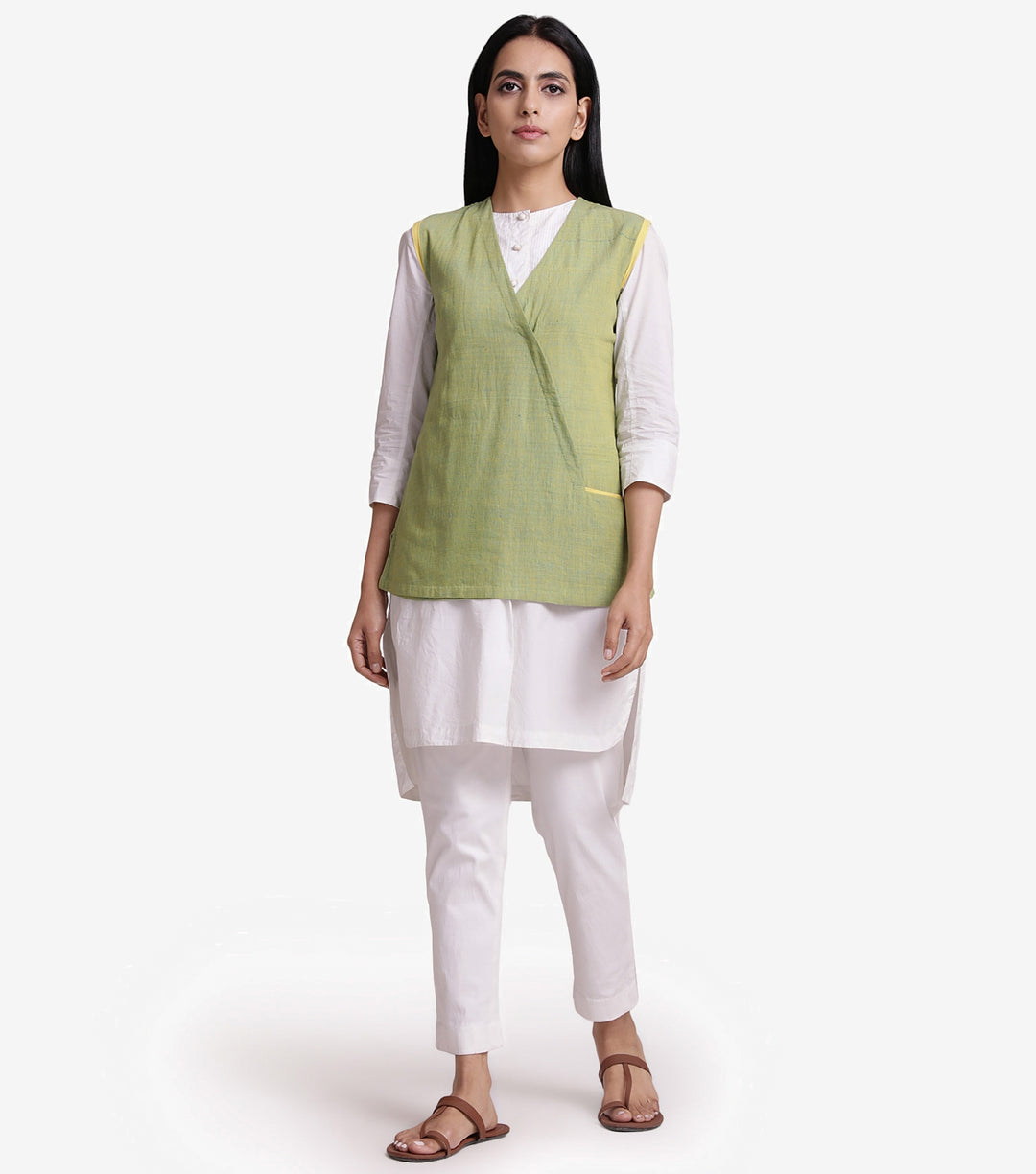 Lime green khadi jacket