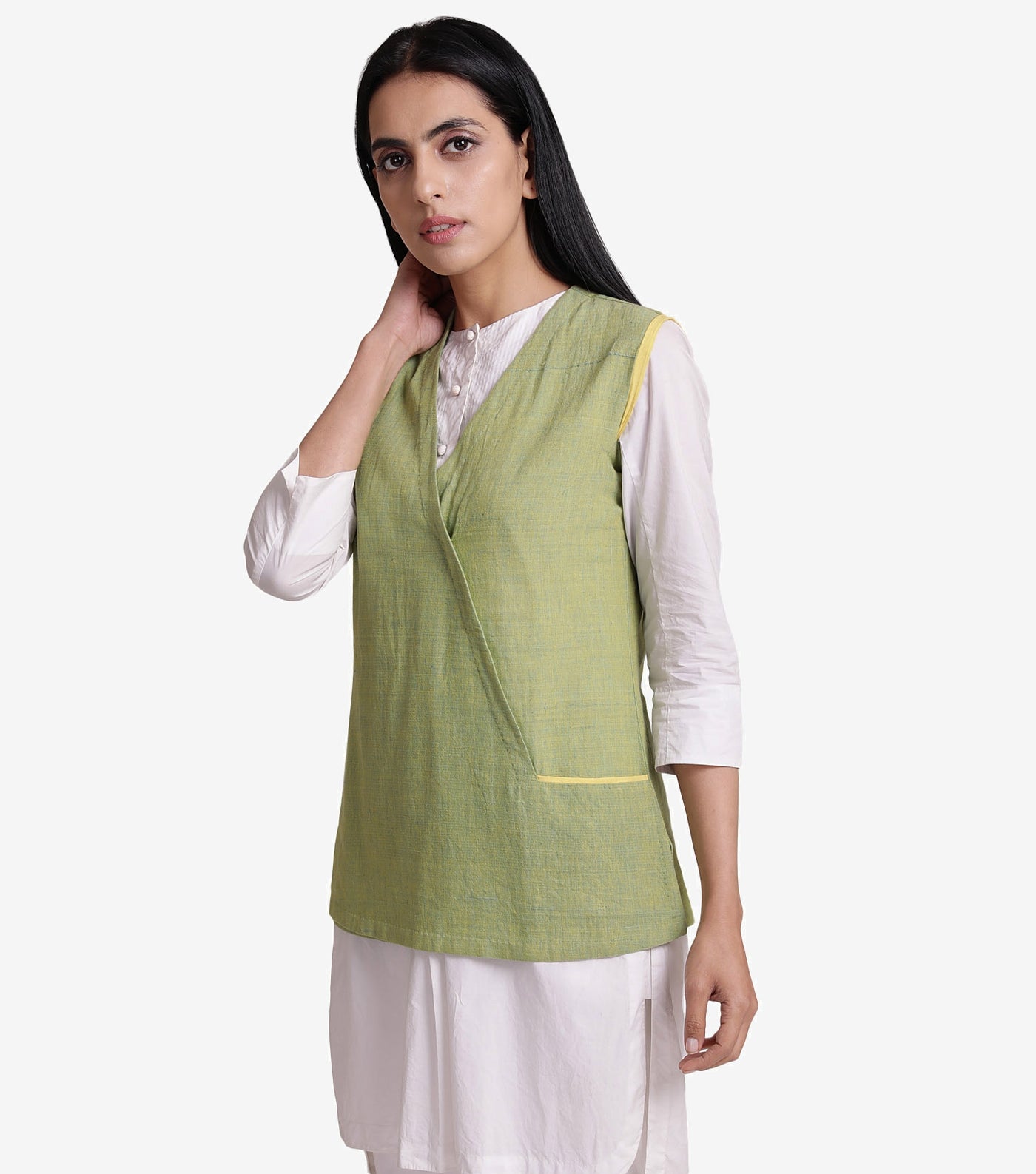 Lime green khadi jacket